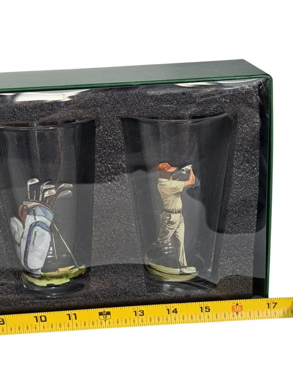 Golf Club 4-Piece Pint Glass Set 16.oz Novelty Glass Cups